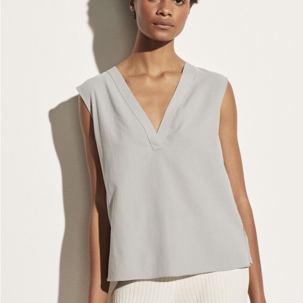 Silk Grey Tank Blouse